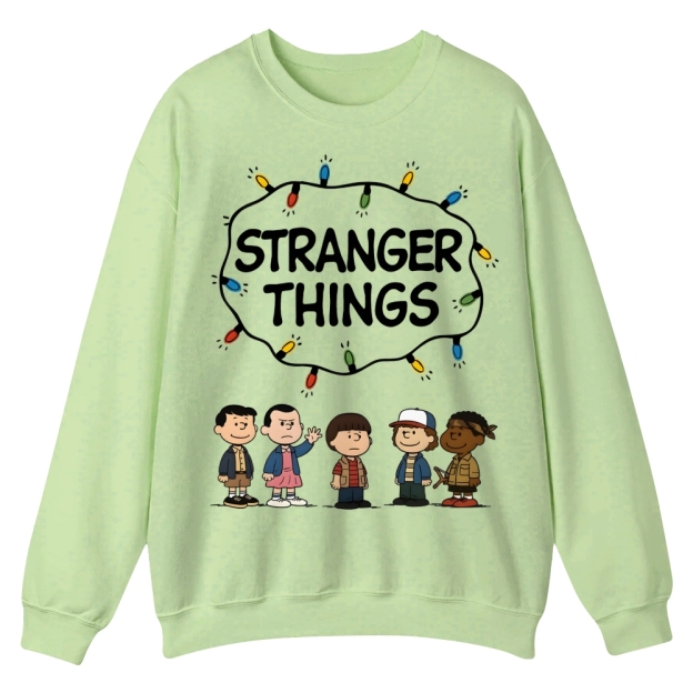 Stranger Things the Peanuts comic Casual Crewneck Sweatshirt