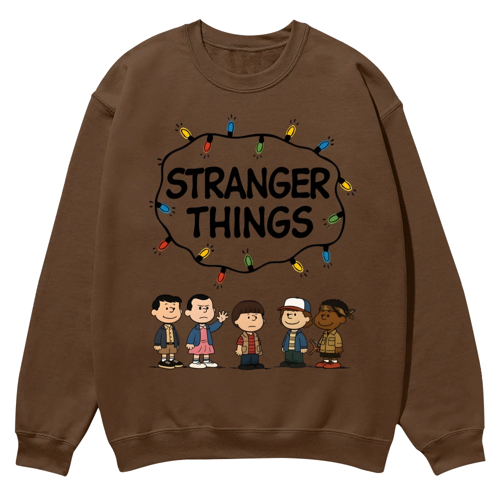 Stranger Things the Peanuts comic Casual Crewneck Sweatshirt