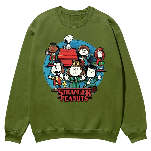 Stranger Things the Peanuts comic Casual Crewneck Sweatshirt
