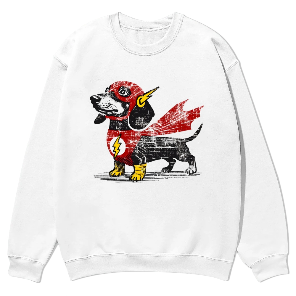 Dachshund Superhero Casual Crewneck Sweatshirt