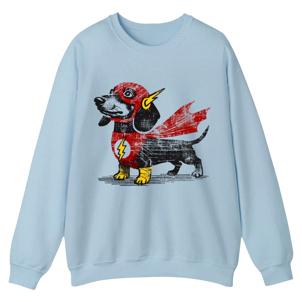 Dachshund Superhero Casual Crewneck Sweatshirt