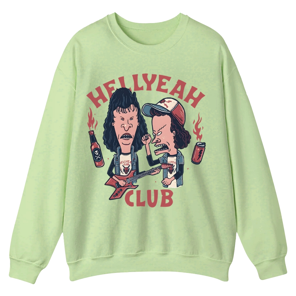 Retro Beavis und Butthead Hellyeah Club Casual Crewneck Sweatshirt