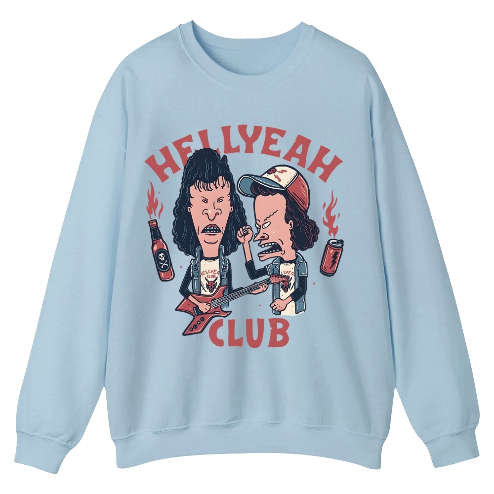 Retro Beavis und Butthead Hellyeah Club Casual Crewneck Sweatshirt