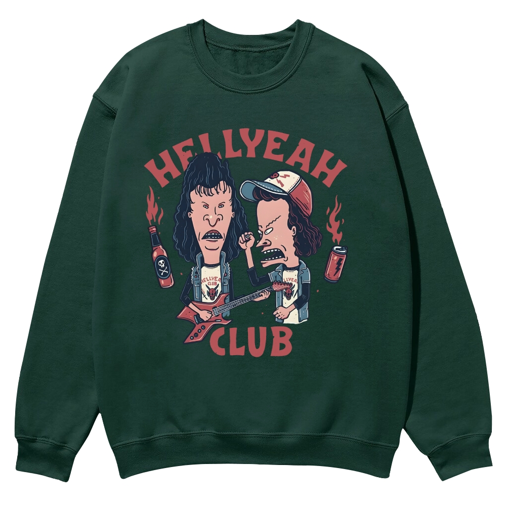 Retro Beavis und Butthead Hellyeah Club Casual Crewneck Sweatshirt
