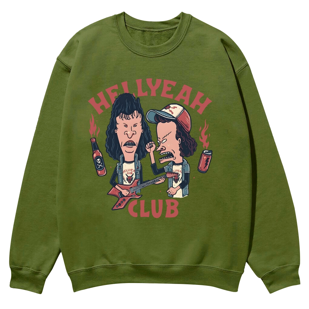 Retro Beavis und Butthead Hellyeah Club Casual Crewneck Sweatshirt