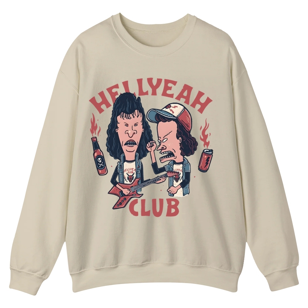 Retro Beavis und Butthead Hellyeah Club Casual Crewneck Sweatshirt