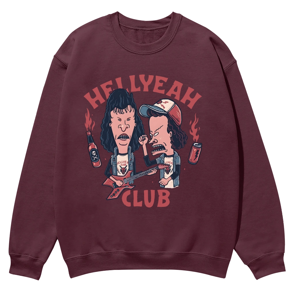 Retro Beavis und Butthead Hellyeah Club Casual Crewneck Sweatshirt