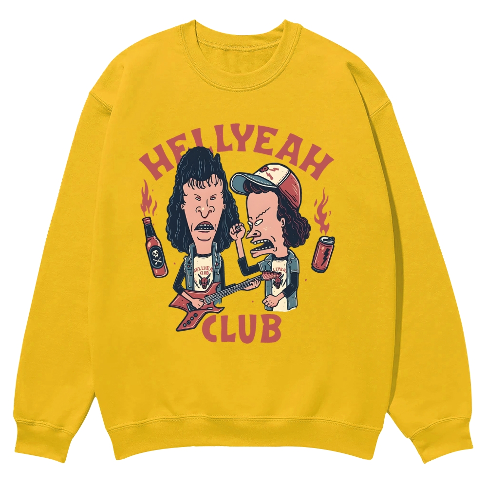 Retro Beavis und Butthead Hellyeah Club Casual Crewneck Sweatshirt
