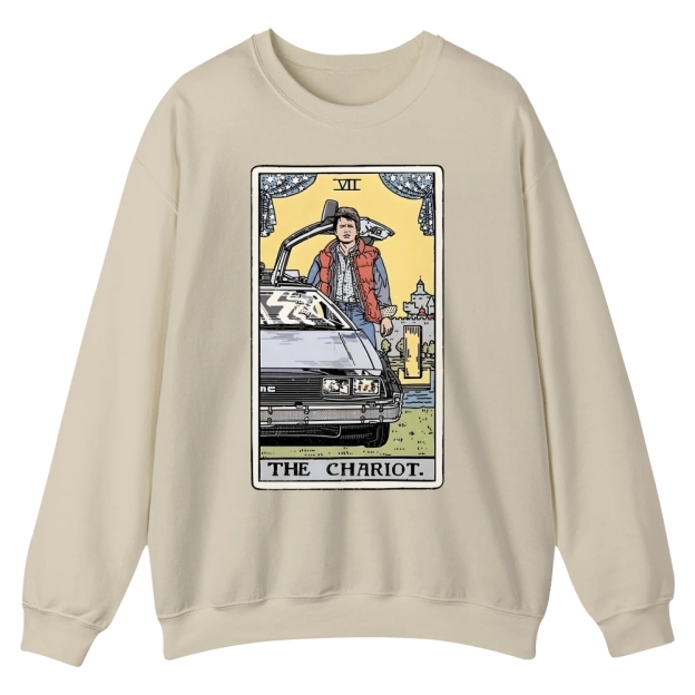 The Chariot Tarot Card Casual Crewneck Sweatshirt
