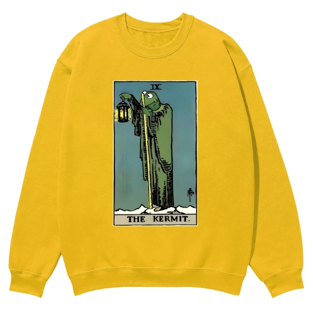 The kermit tarot Casual Crewneck Sweatshirt