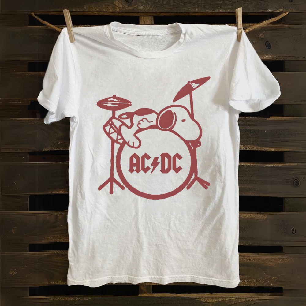 Snoopy and ACDC cotton T-shirt