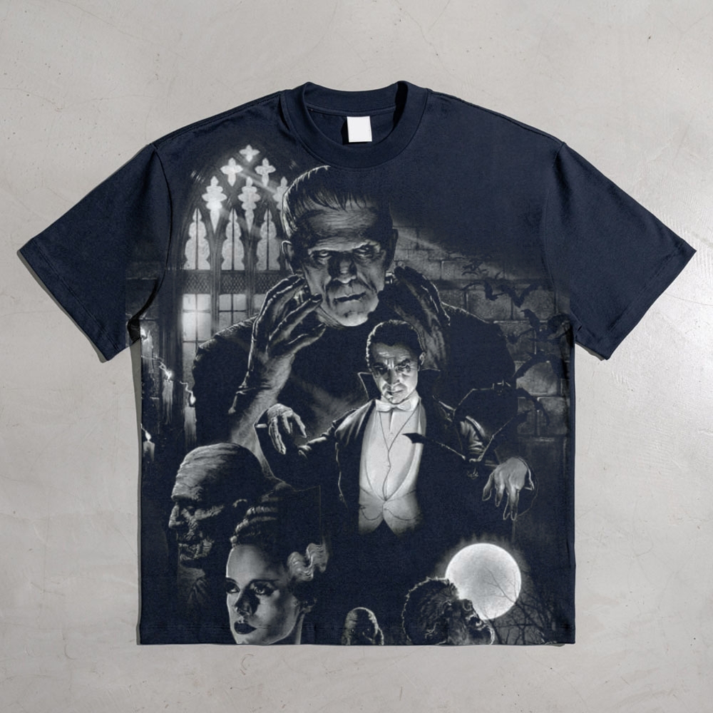 Universal Monsters Art All-over print pure cotton t-shirt