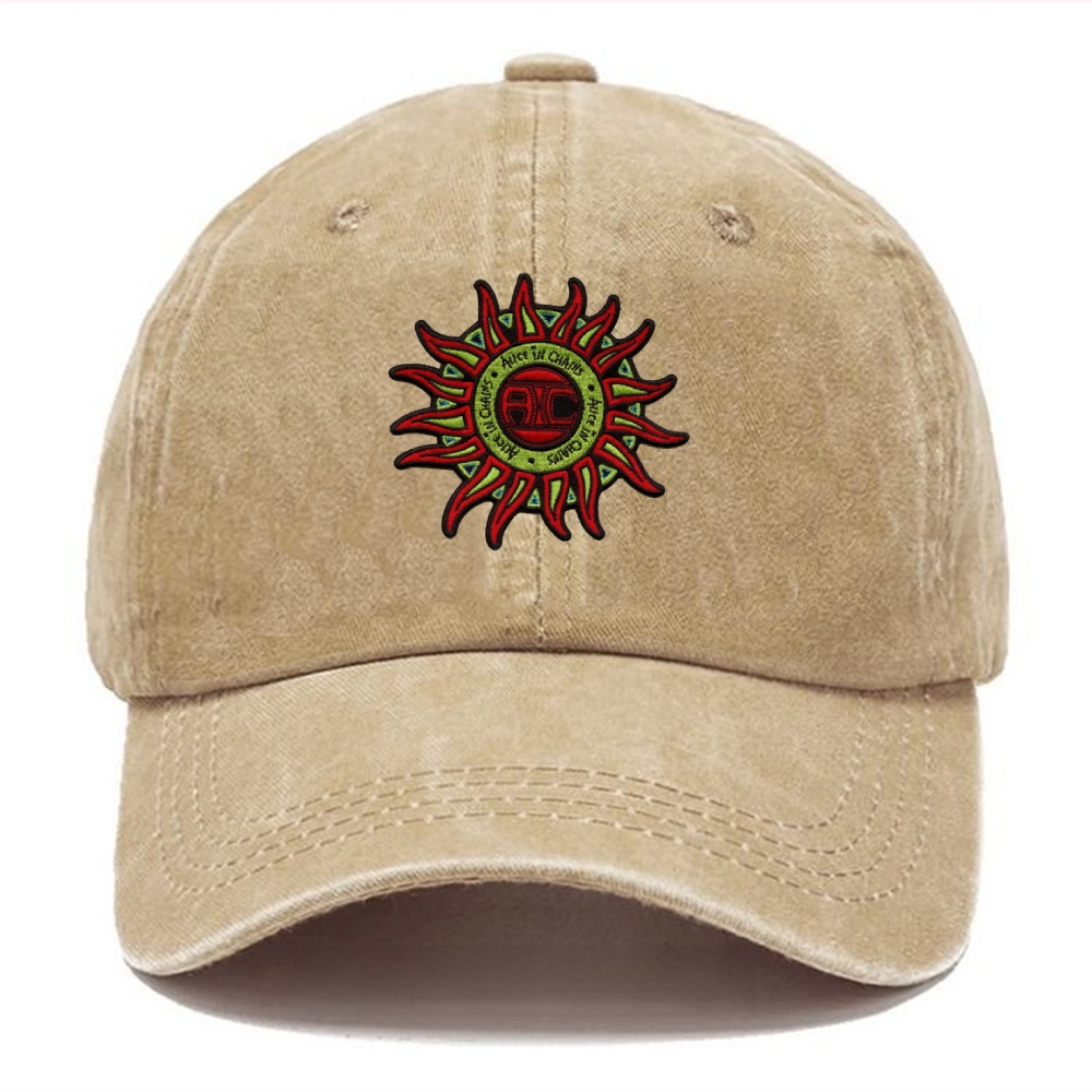Embroidered Alice In Chains Band Unisex Vintage Casual Washed Cap