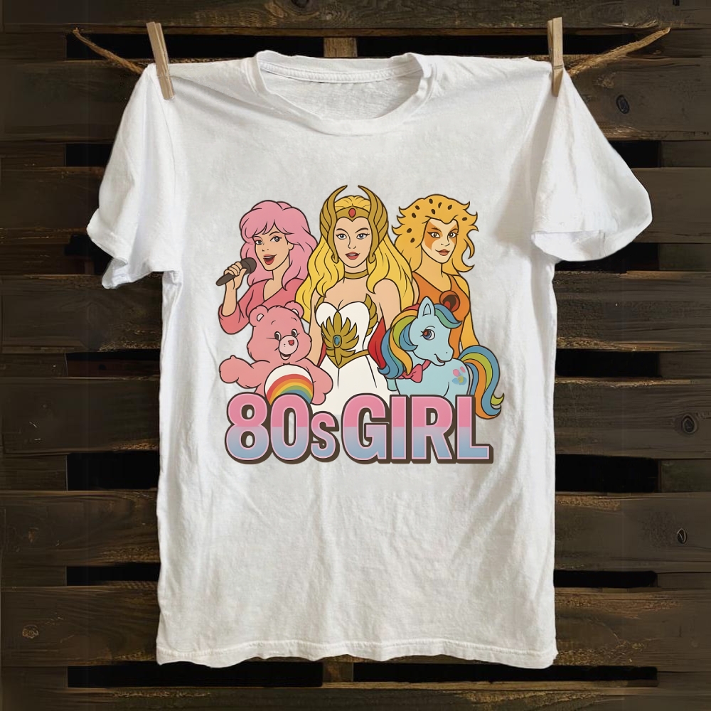 80s Girl Kidcore Retro Throwback Vintage Cartoon Ladies Tribute cotton T-shirt