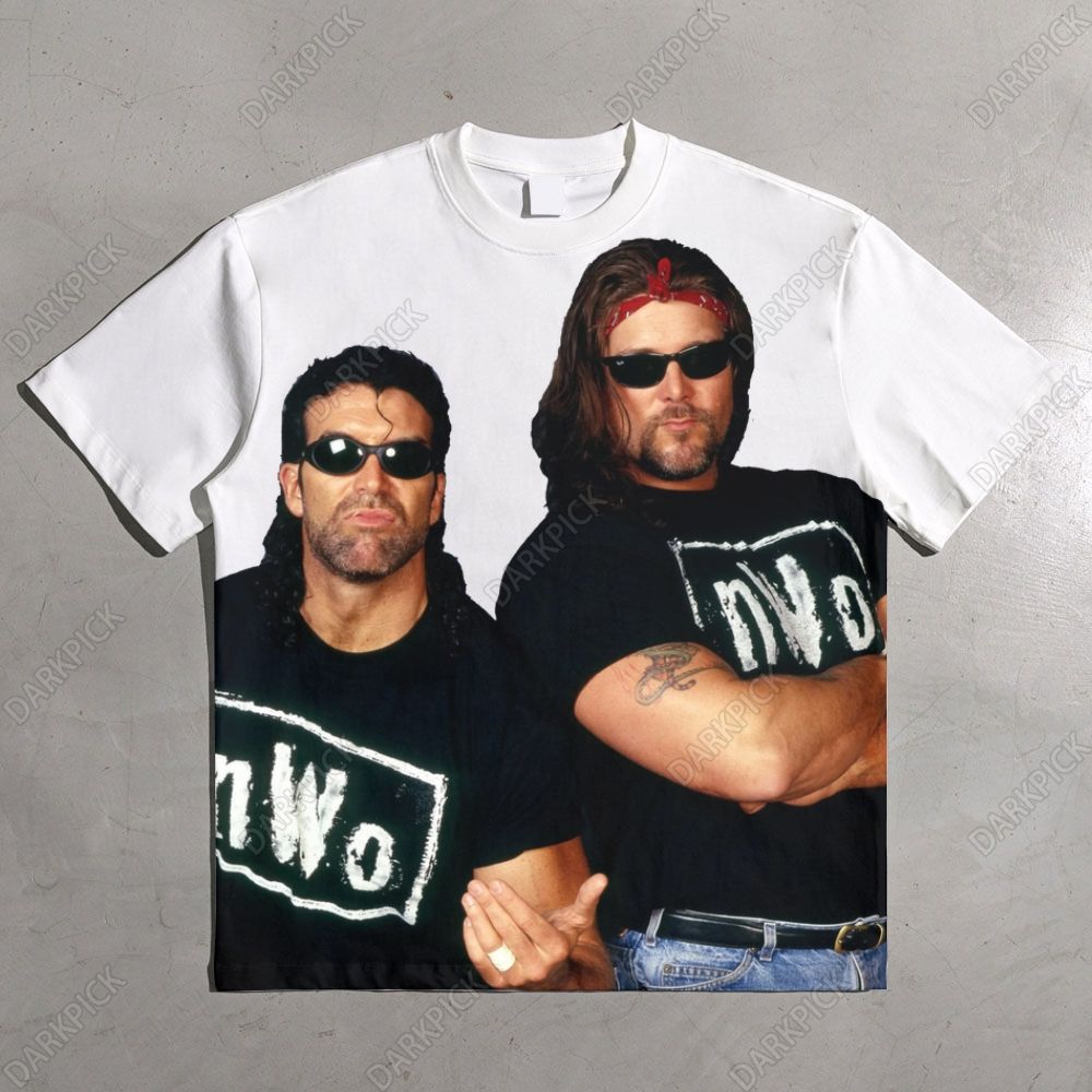 Wrestling NWO Scott Hall And Kevin Nash All-over print pure cotton t-shirt