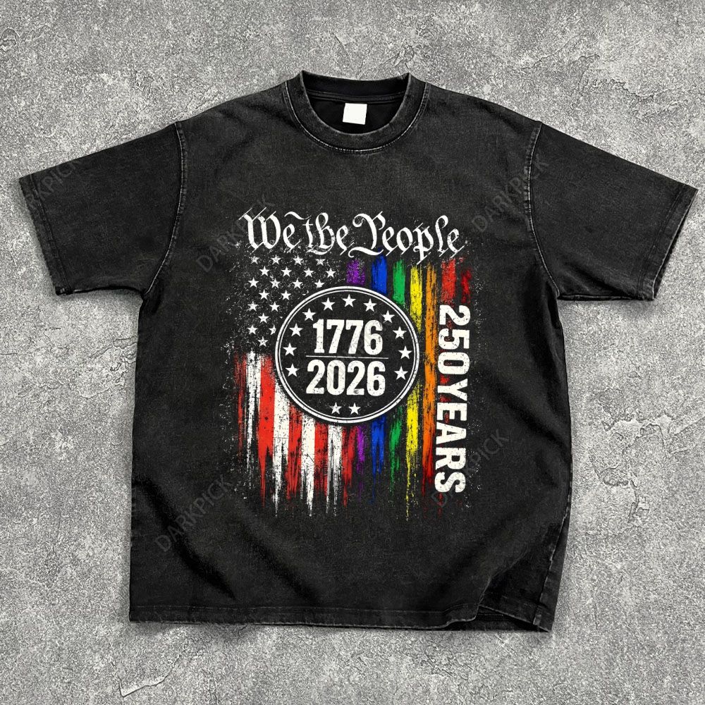 We The People America 1776-2026 250 Years Washed Oversize T-Shirt