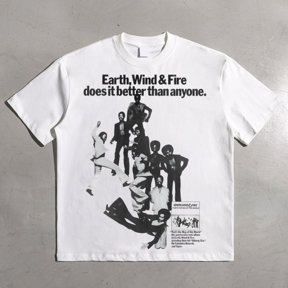 1975 Earth, Wind & Fire band All-over print pure cotton t-shirt