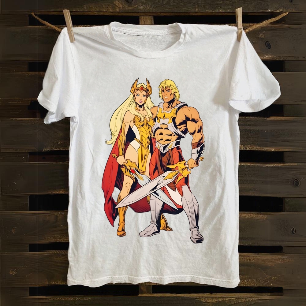 Vintage Masters Of The Universe He-Man & She-Ra Sword Hero cotton T-shirt shera