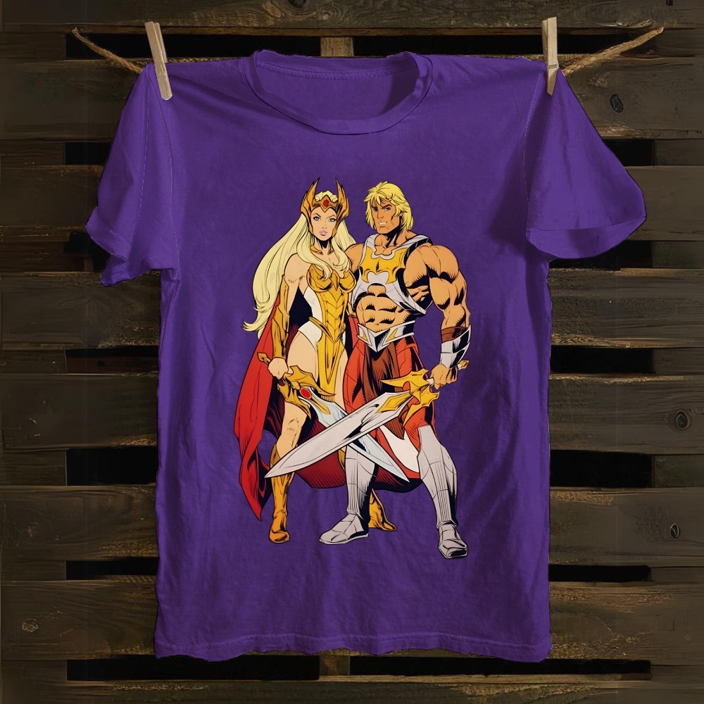 Vintage Masters Of The Universe He-Man & She-Ra Sword Hero cotton T-shirt shera