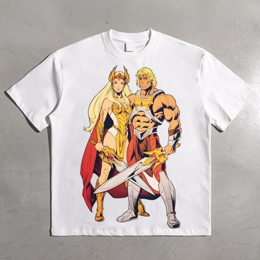 Vintage Masters Of The Universe He-Man & She-Ra Sword Hero  All-over print pure cotton t-shirt shera
