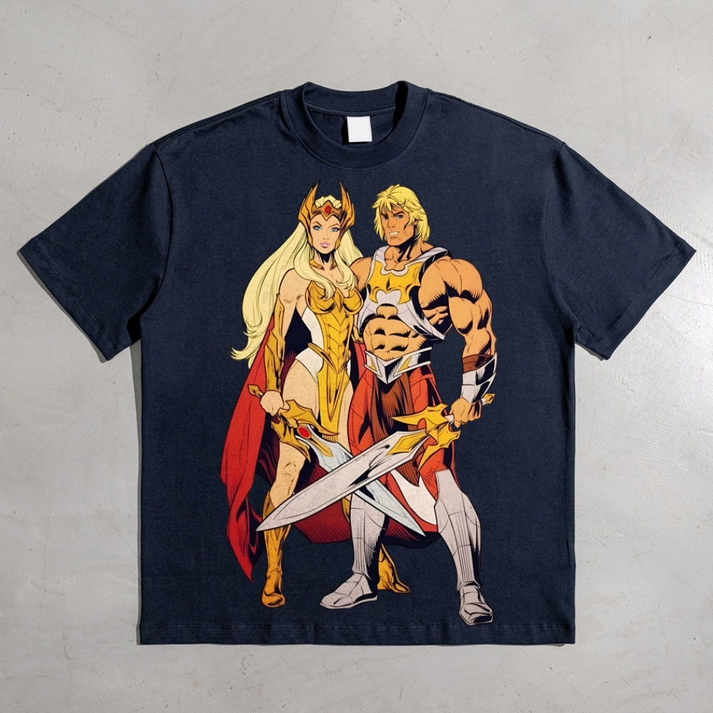 Vintage Masters Of The Universe He-Man & She-Ra Sword Hero  All-over print pure cotton t-shirt shera