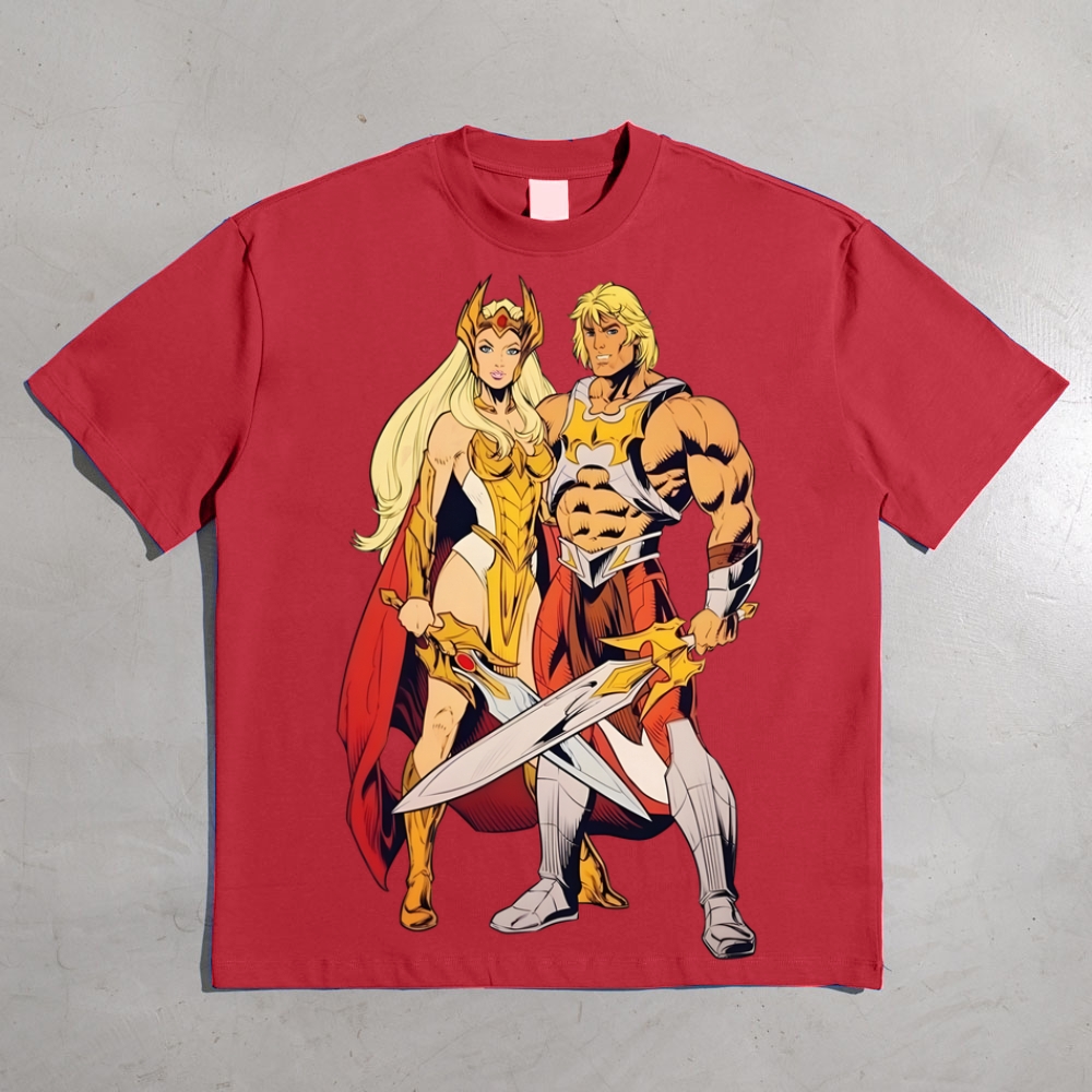Vintage Masters Of The Universe He-Man & She-Ra Sword Hero  All-over print pure cotton t-shirt shera