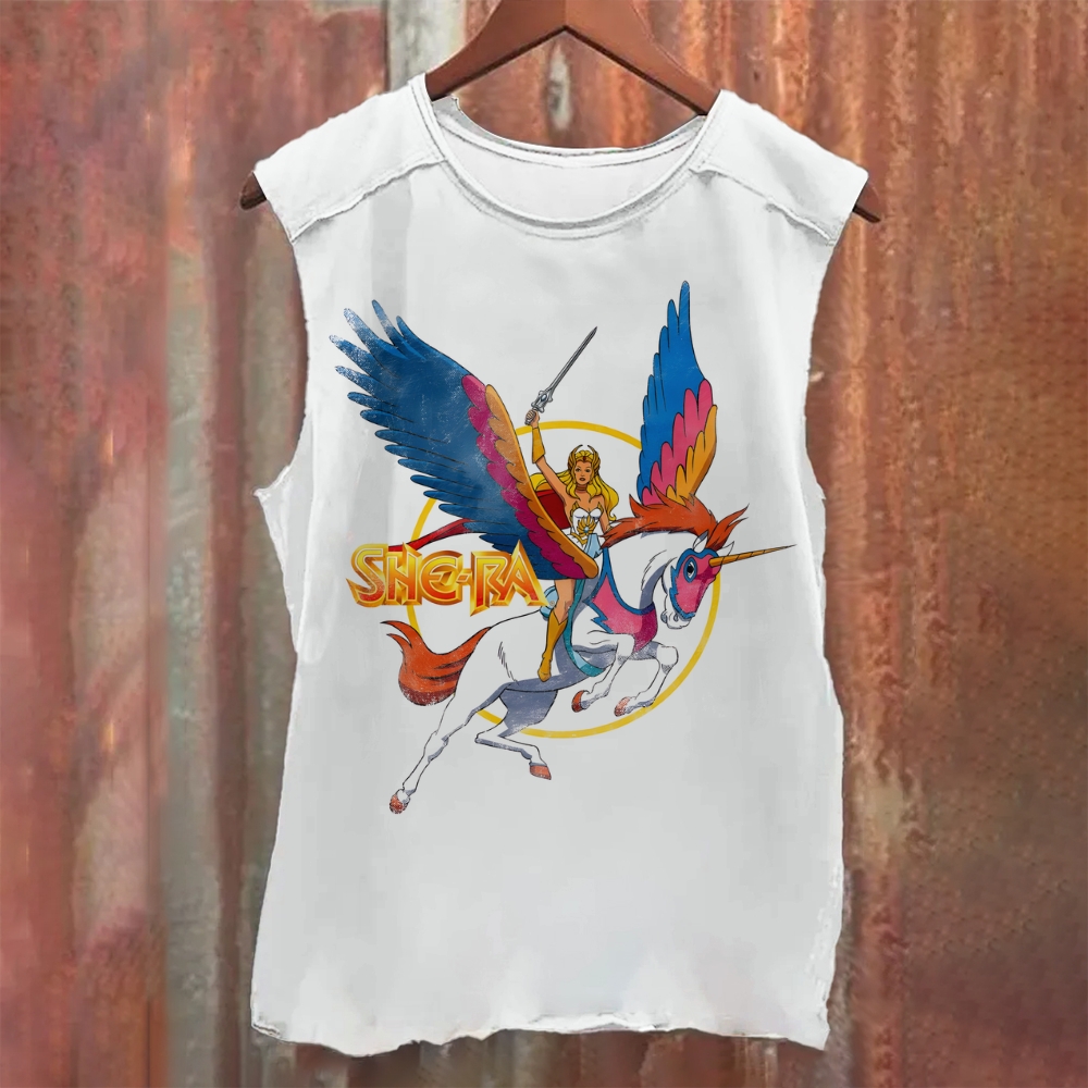 Vintage She-Ra and the Princesses of Power with unicorn Unisex Casual Printed Tank Top shera