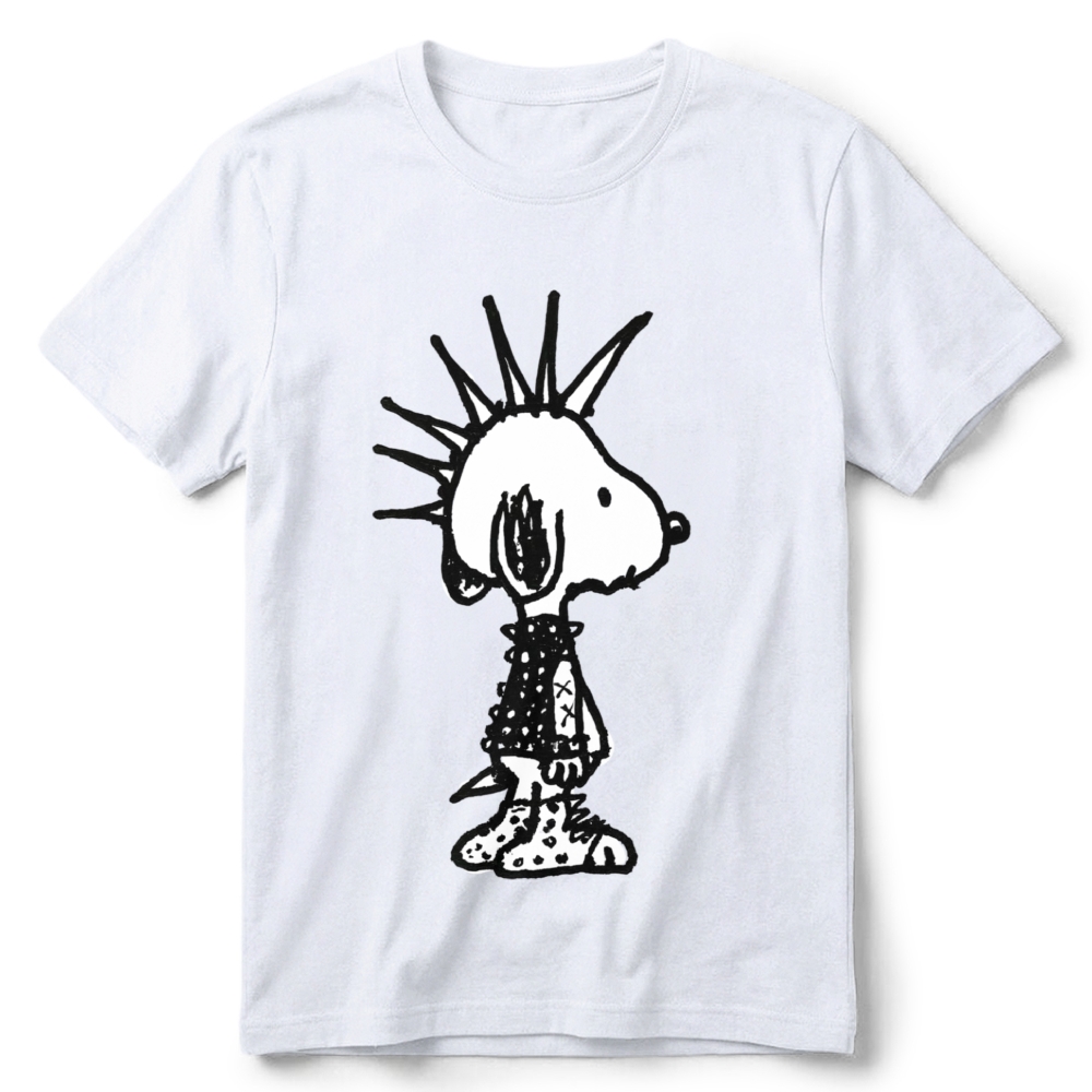 Punk Snoopy Retro Cotton T-Shirt