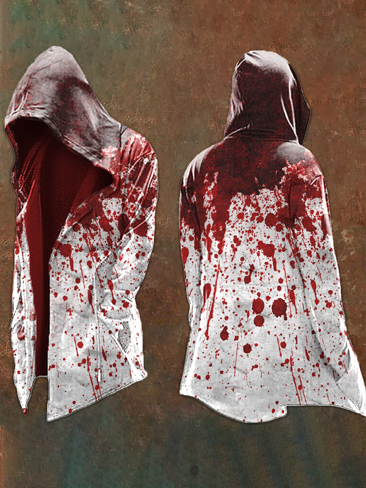 Men's Spooky Halloween Bloodstained Hooded Jacket