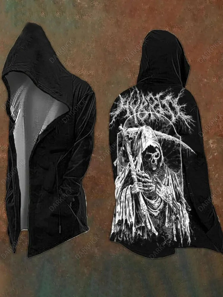 Men's Death Black Metal Art Print Casual Hoodie Jacket