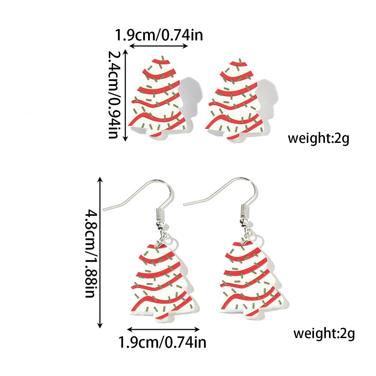 Christmas Tree Stud/hook Earrings