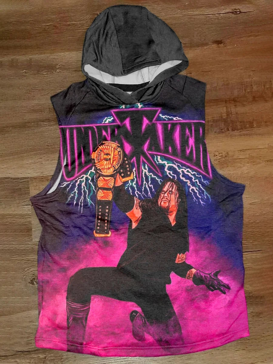 Unisex Retro Wrestling Art Illustration Printed Casual Tank Top