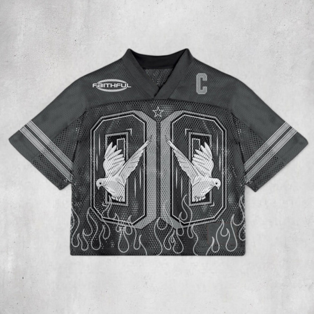 3D digital printing hot selling T-shirt retro fashion casual sports jersey-19