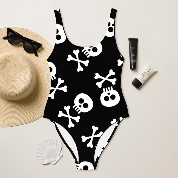 Skull Print Swimsuit one piece swimsuit