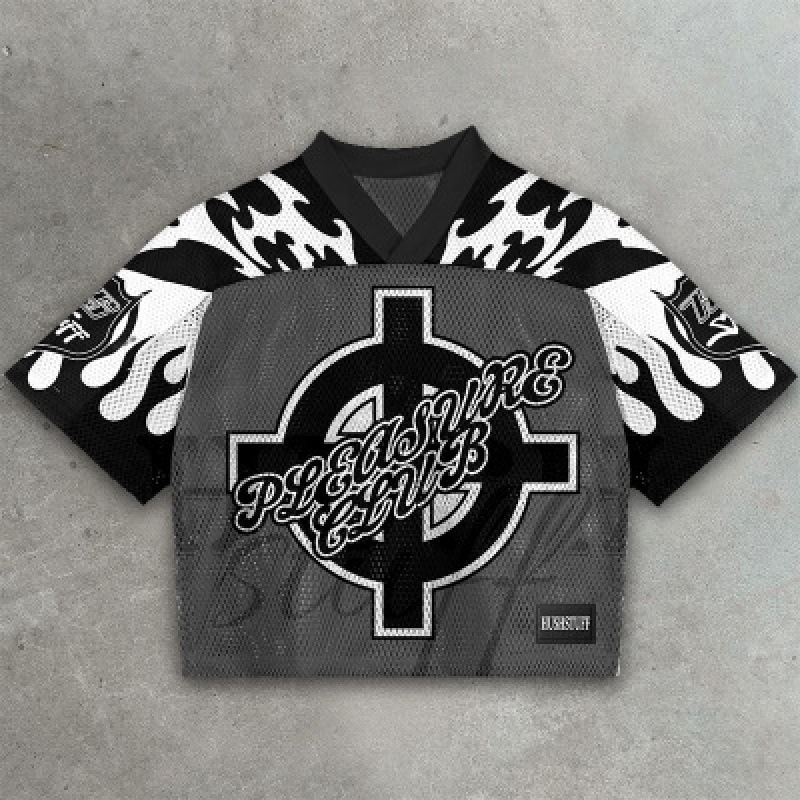 Black and white cross fashion casual sports jersey