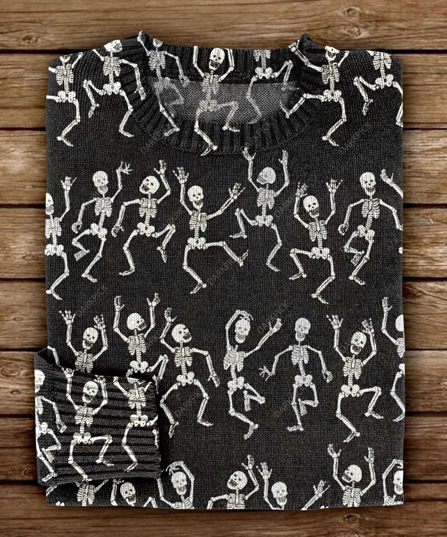 Dancing Skeletons Art Print Knit Pullover Sweater