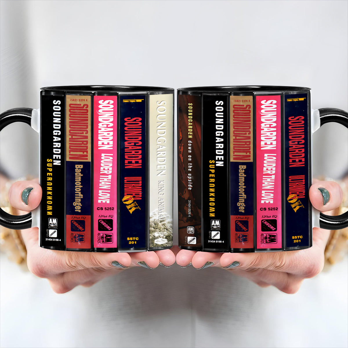 Soundgarden Albums Cassette Collection Retro Accent Edge-to-Edge Printed Mug