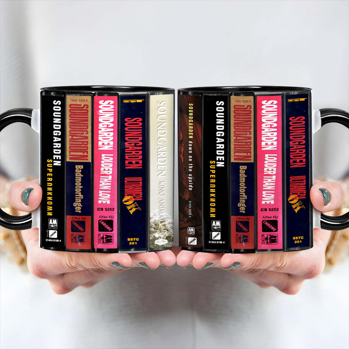 Soundgarden Albums Cassette Collection Retro Accent Edge-to-Edge Printed Mug