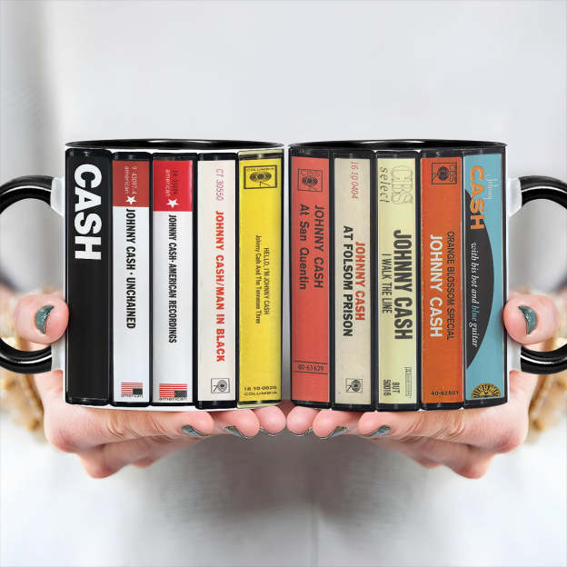 Johnny Cash Albums Cassette Retro Collection Accent Mug