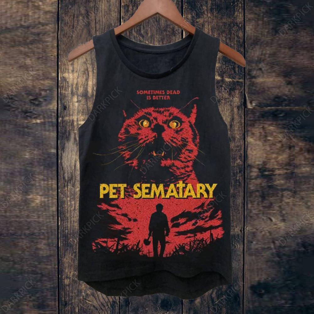 Unisex Vintage 80s Pet Sematary 100% Cotton Unisex Tank Top