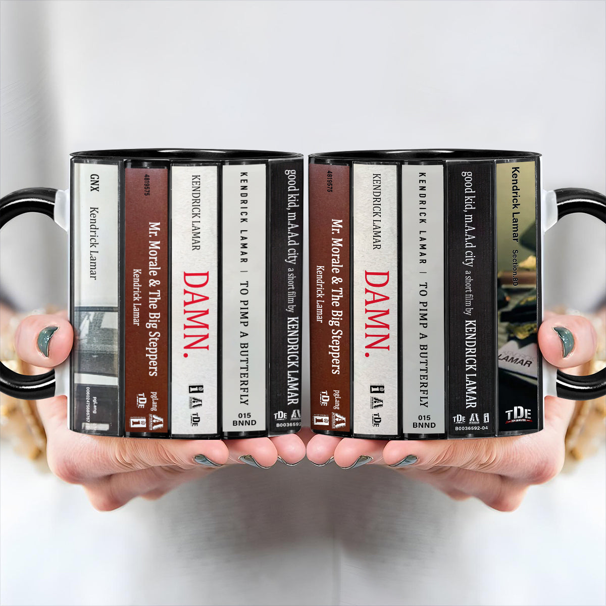 Kendrick Lamar Albums Cassette Collection Retro Accent Edge-to-Edge Printed Mug