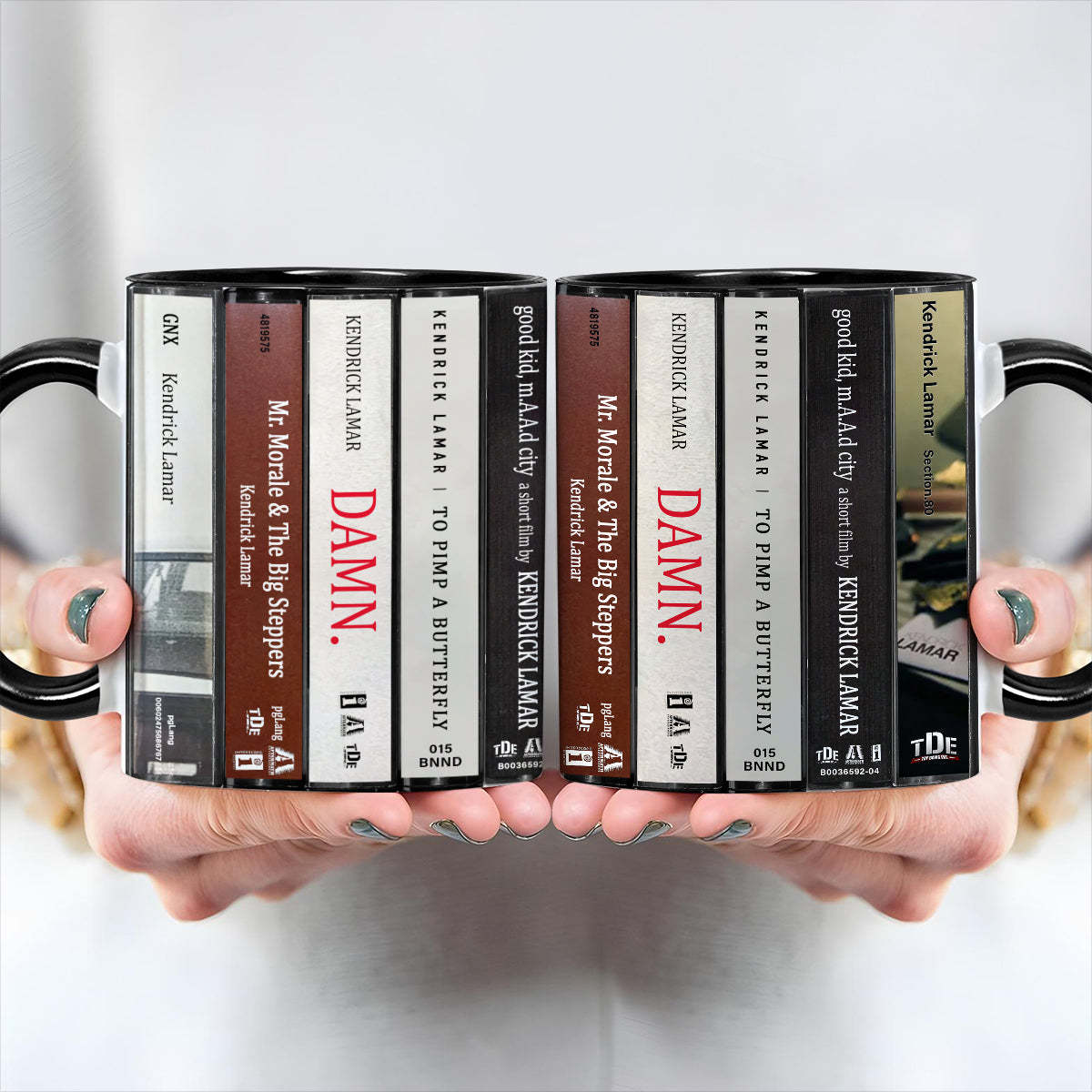 Kendrick Lamar Albums Cassette Collection Retro Accent Edge-to-Edge Printed Mug