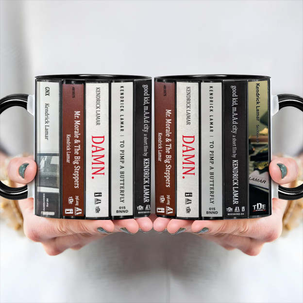 Kendrick Lamar Albums Cassette Collection Retro Accent Edge-to-Edge Printed Mug