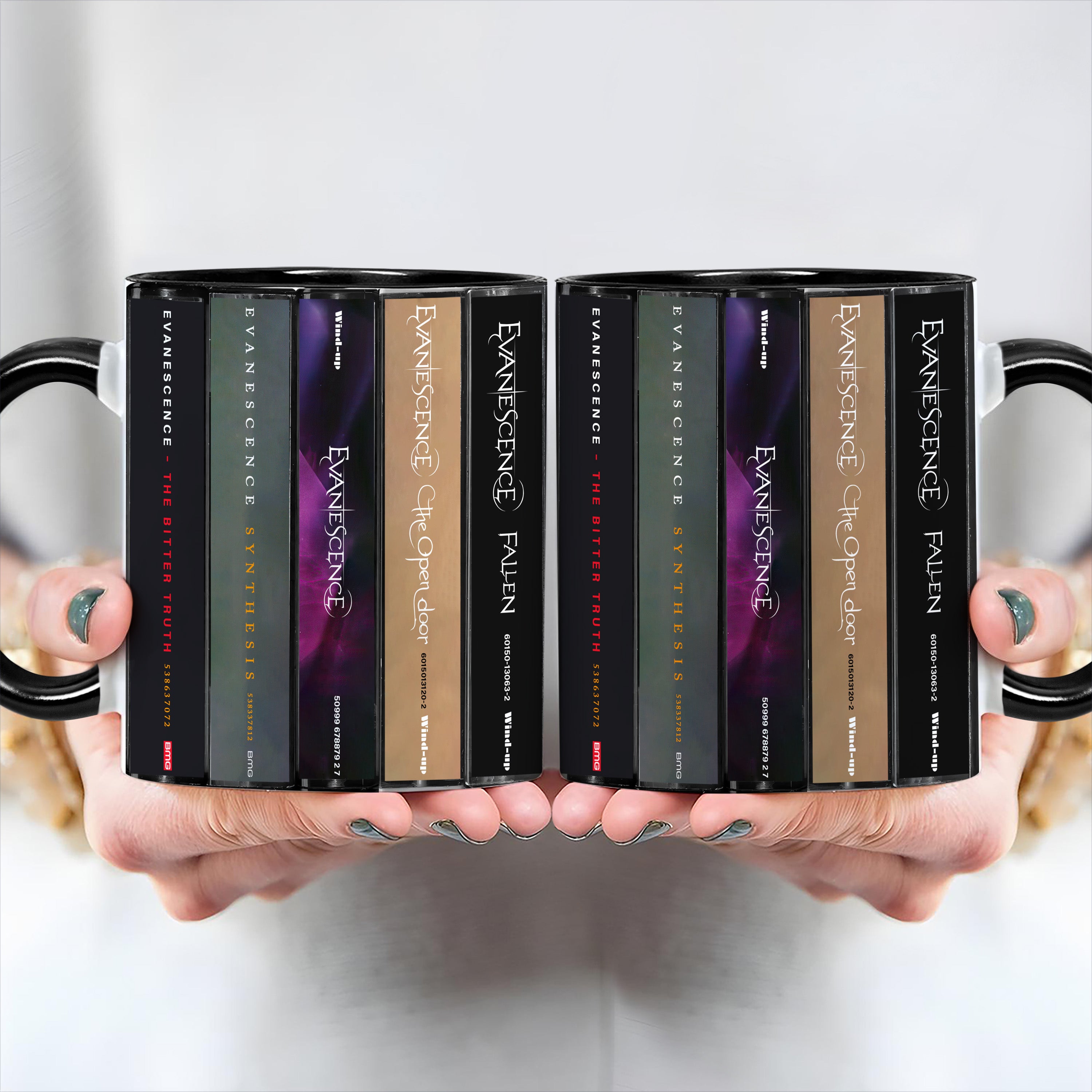 Evanescence Albums Cassette Collection Retro Accent Edge-to-Edge Printed Mug