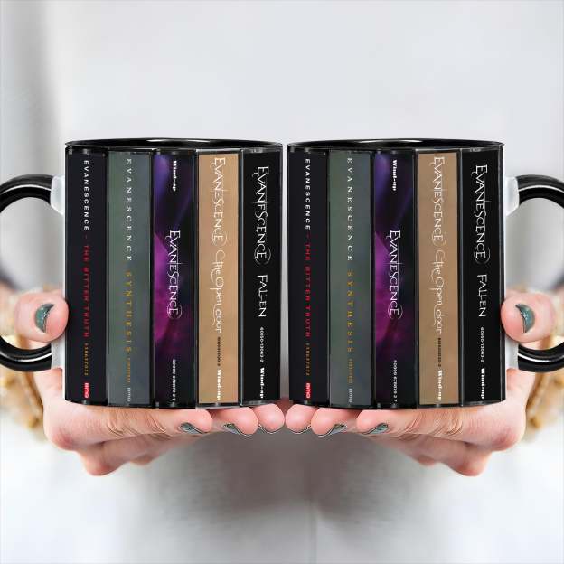 Evanescence Albums Cassette Collection Retro Accent Edge-to-Edge Printed Mug
