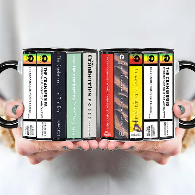 The Cranberries Albums Cassette Collection Retro Accent Edge-to-Edge Printed Mug