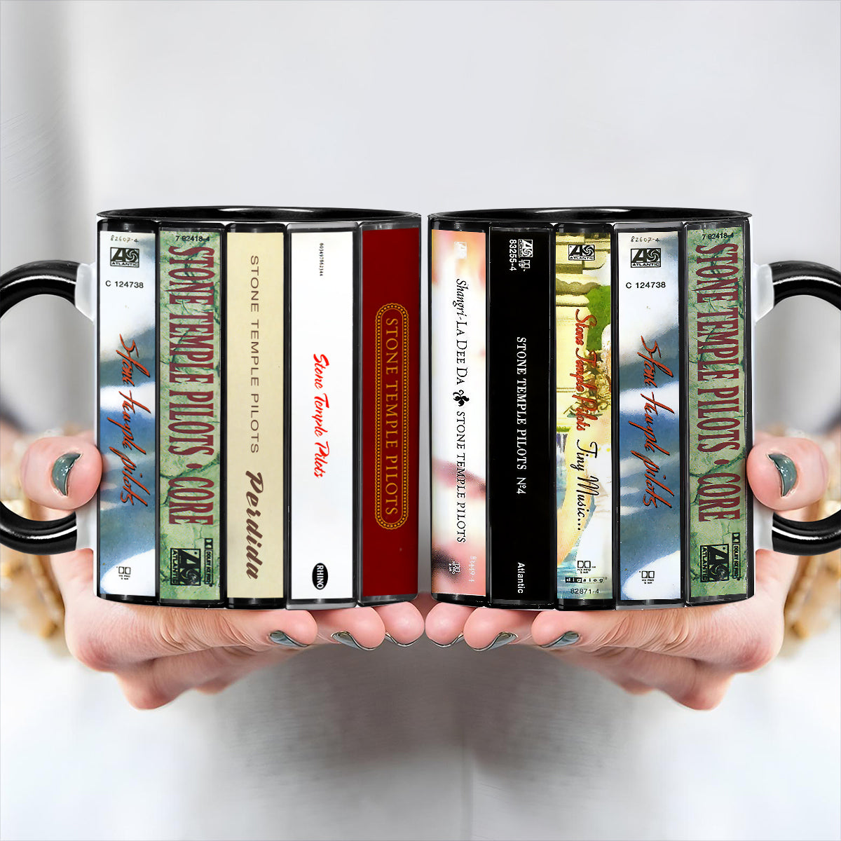 Stone Temple Pilots Albums Cassette Collection Retro Accent Edge-to-Edge Printed Mug