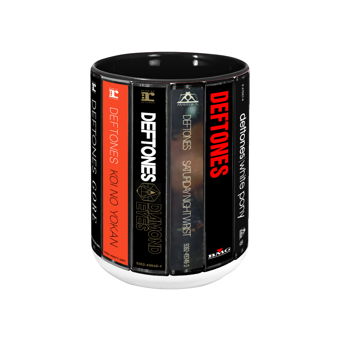 Deftones Albums Cassette Collection Retro Accent Edge-to-Edge Printed Mug