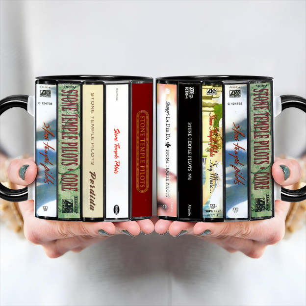 Stone Temple Pilots Albums Cassette Collection Retro Accent Edge-to-Edge Printed Mug