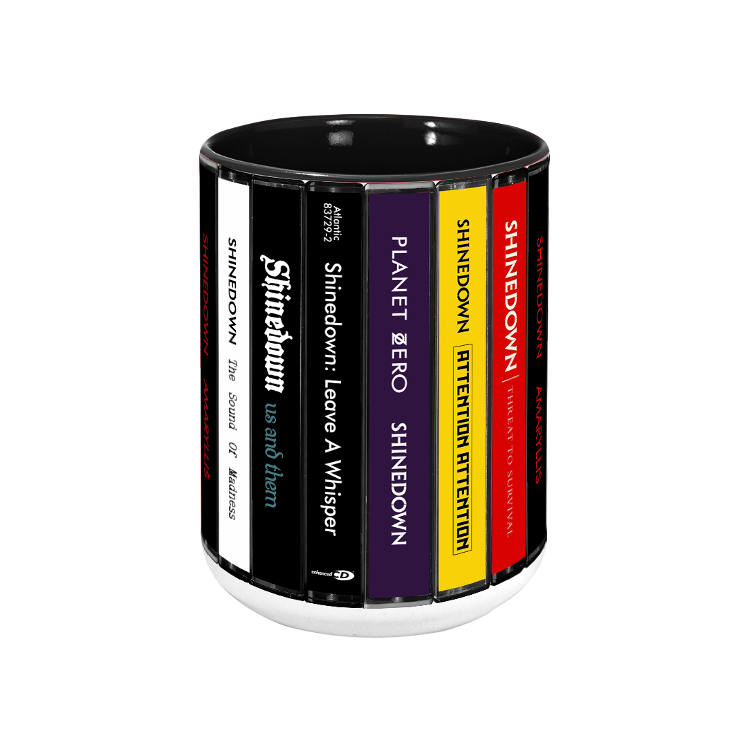 Shinedown Albums Cassette Collection Retro Accent Edge-to-Edge Printed Mug